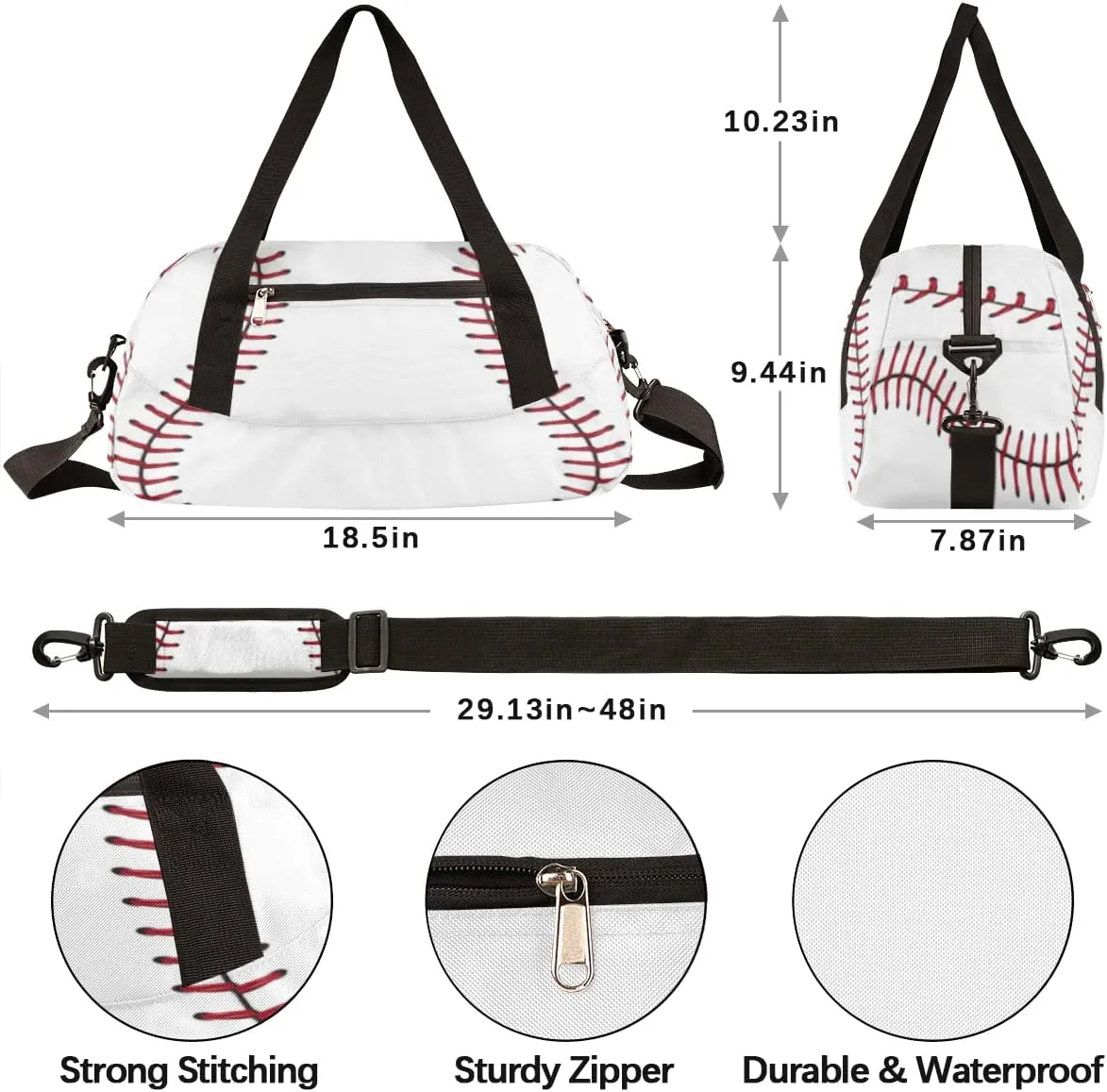 Baseball Lace Sport Ball Kids Duffel Bag for Girls Boys Sport Gym Bag Small Overnight Weekender Tote Bag Teen Dance Bag for Traveling Gymnastic