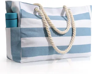 Beach Bag for Women Large Waterproof Pool Bag with Zipper, Sandproof Canvas Travel Tote Bags Gifts for Women