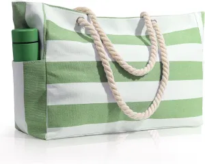 Beach Bag for Women Large Waterproof Pool Bag with Zipper, Sandproof Canvas Travel Tote Bags Gifts for Women