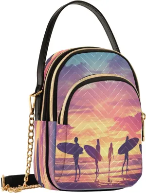 Beach Surfing Crossbody Bags for Women Small Sling Cross Body Bag Fanny Pack Phone Wallet Mini Purse