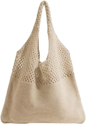 Beach Tote Bags for Women, Summer Slouchy Hobo Shoulder Crossbody Bag Womens Boho Purses and Handbags