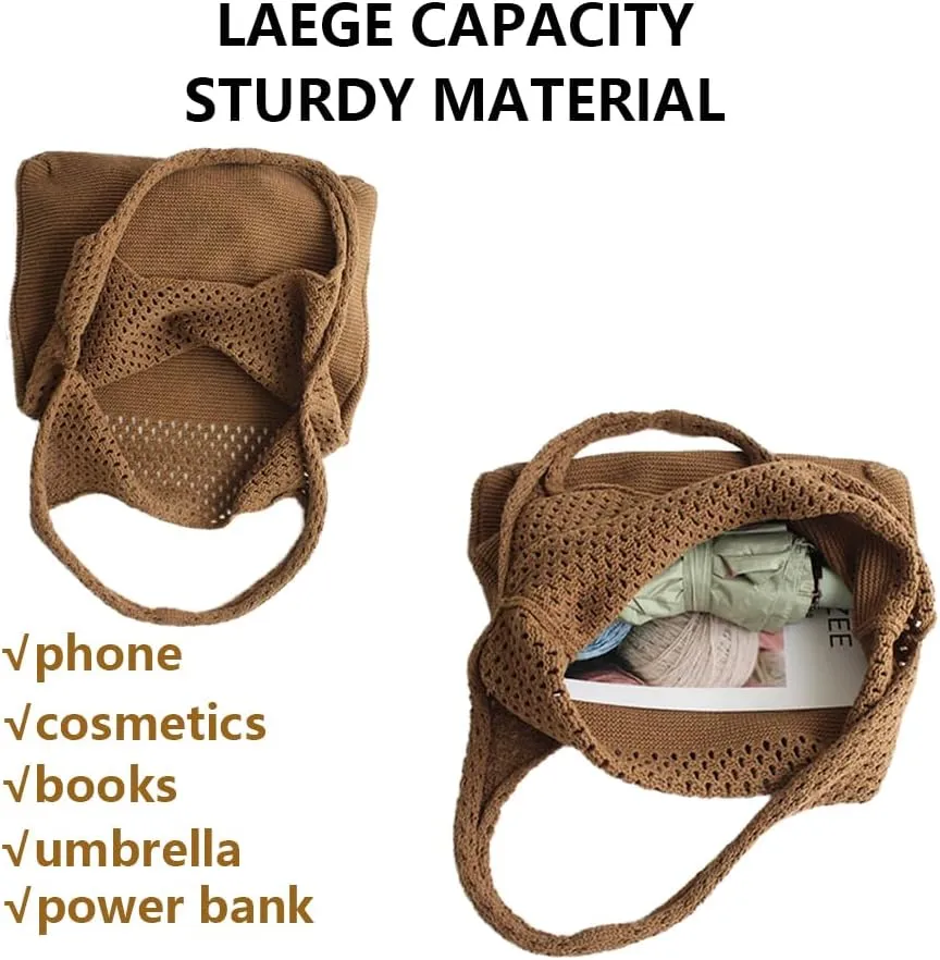 Beach Tote Bags for Women, Summer Slouchy Hobo Shoulder Crossbody Bag Womens Boho Purses and Handbags