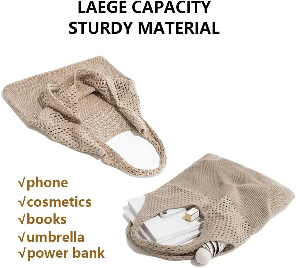 Beach Tote Bags for Women, Summer Slouchy Hobo Shoulder Crossbody Bag Womens Boho Purses and Handbags