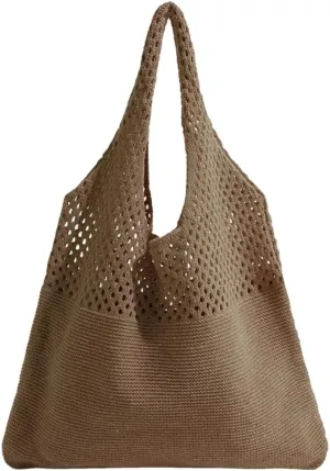 Beach Tote Bags for Women, Summer Slouchy Hobo Shoulder Crossbody Bag Womens Boho Purses and Handbags