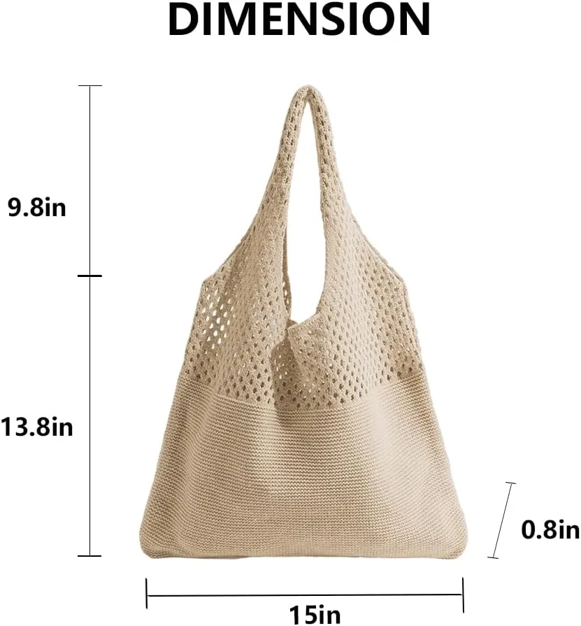 Beach Tote Bags for Women, Summer Slouchy Hobo Shoulder Crossbody Bag Womens Boho Purses and Handbags