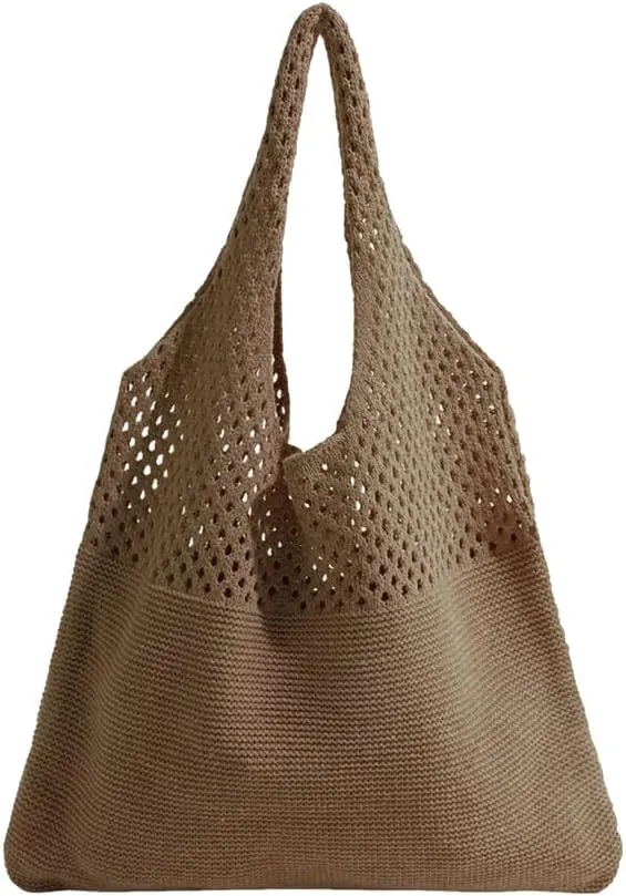 Beach Tote Bags for Women, Summer Slouchy Hobo Shoulder Crossbody Bag Womens Boho Purses and Handbags