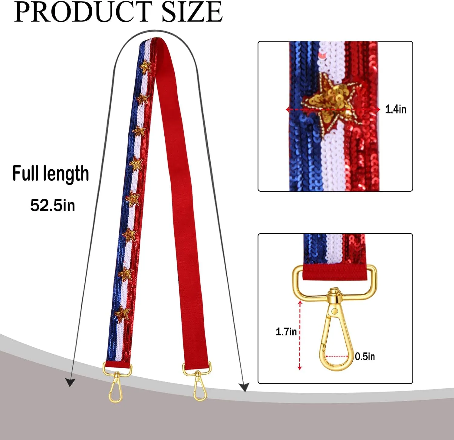 Beaded 4th of July Purse Strap USA Purse Strap Replacement Red White and Blue Patriotic Crossbody Shoulder Bag Straps 4th of July Outfits (Style G)