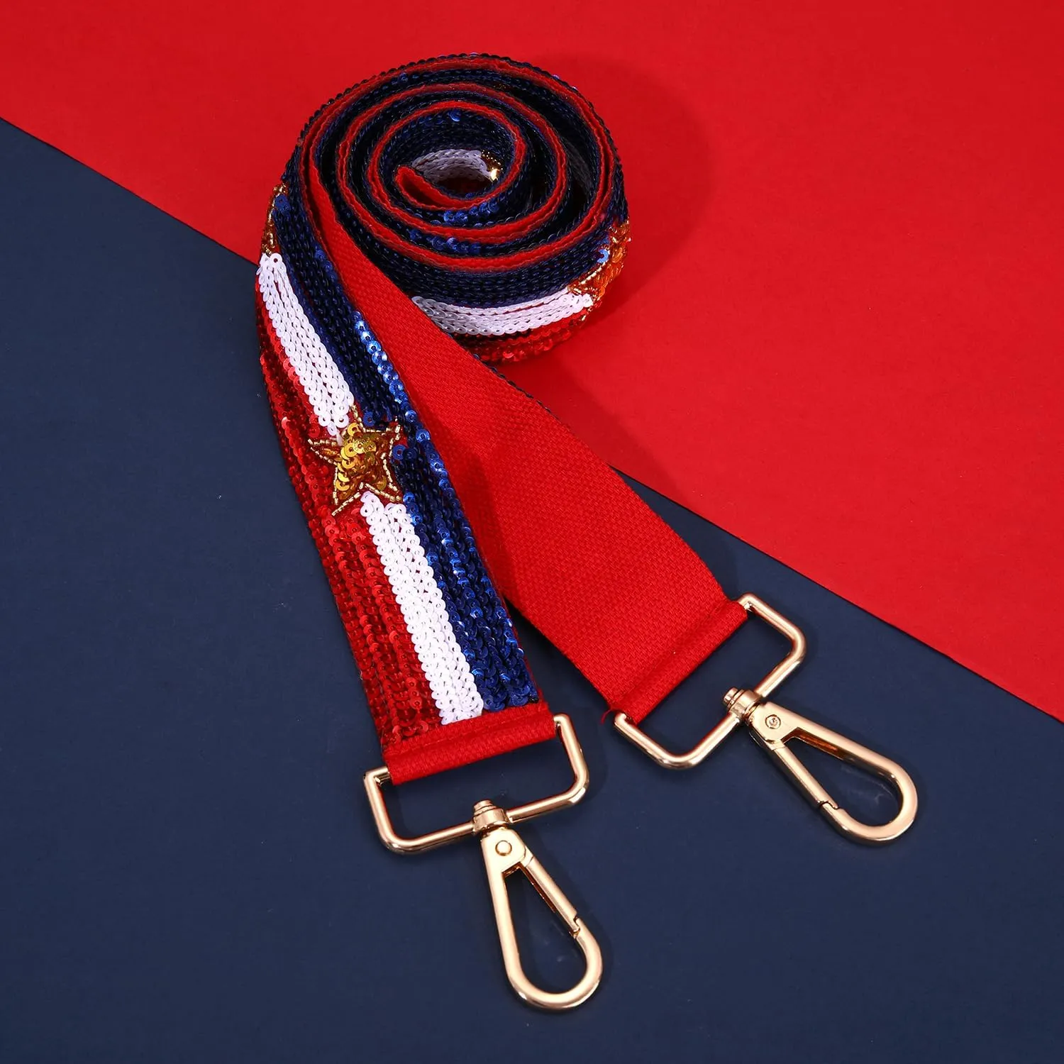 Beaded 4th of July Purse Strap USA Purse Strap Replacement Red White and Blue Patriotic Crossbody Shoulder Bag Straps 4th of July Outfits (Style G)