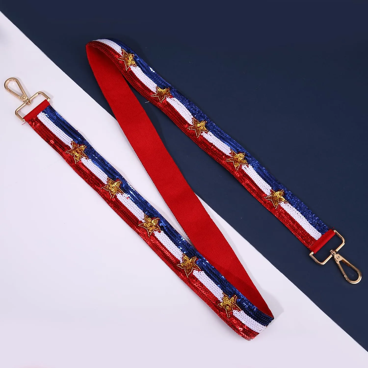 Beaded 4th of July Purse Strap USA Purse Strap Replacement Red White and Blue Patriotic Crossbody Shoulder Bag Straps 4th of July Outfits (Style G)