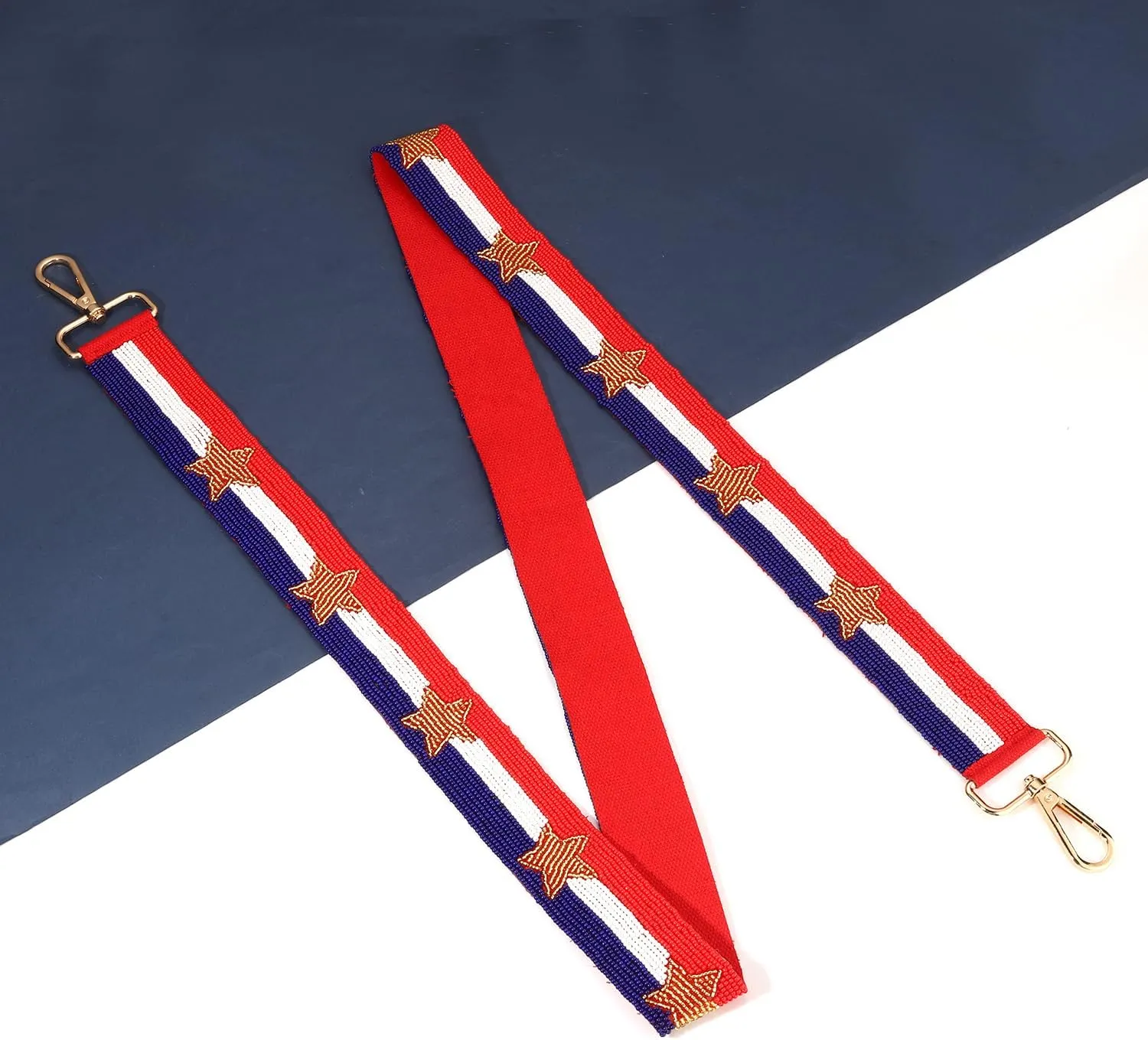 Beaded 4th of July Purse Strap USA Purse Strap Replacement Red White and Blue Patriotic Crossbody Shoulder Bag Straps 4th of July Outfits (Style H)
