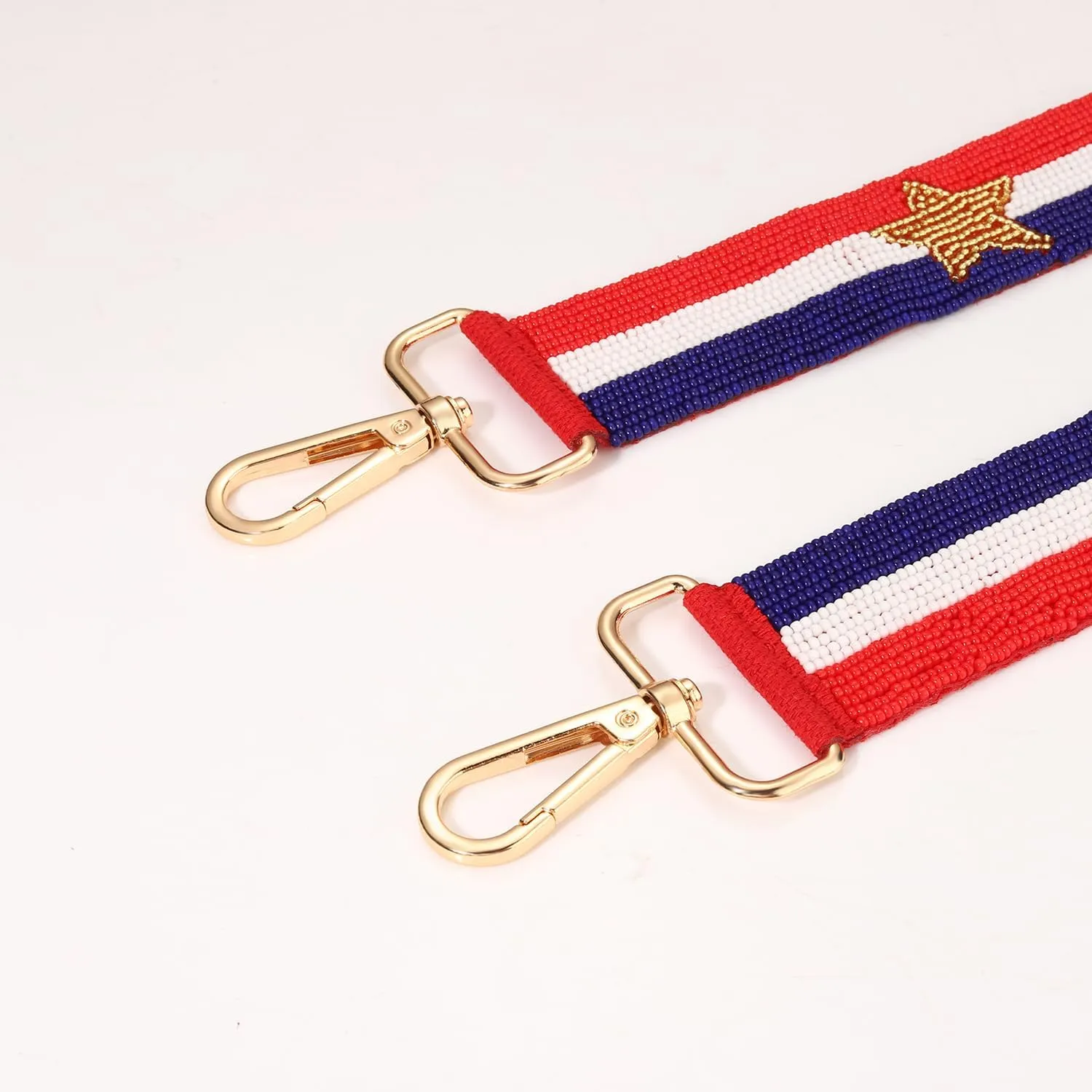 Beaded 4th of July Purse Strap USA Purse Strap Replacement Red White and Blue Patriotic Crossbody Shoulder Bag Straps 4th of July Outfits (Style H)