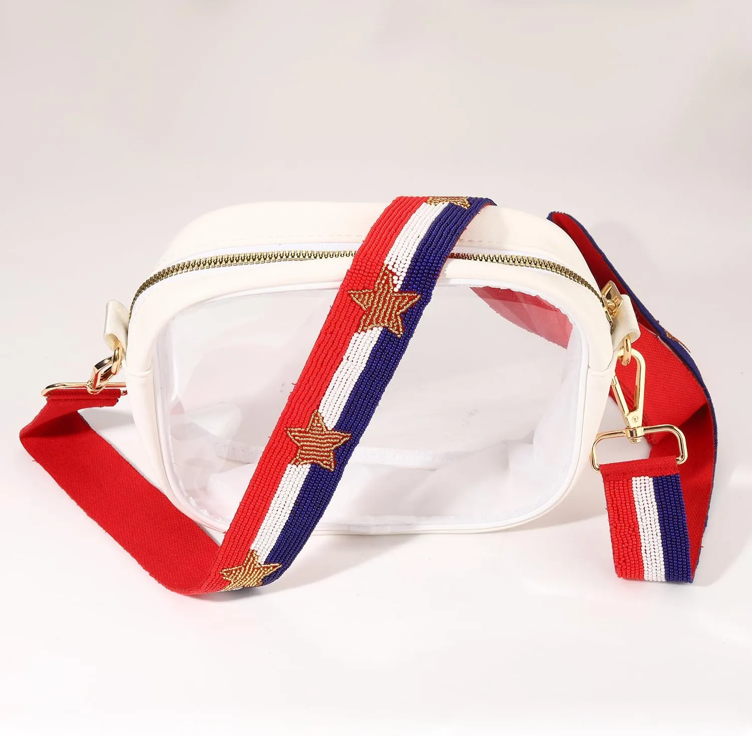 Beaded 4th of July Purse Strap USA Purse Strap Replacement Red White and Blue Patriotic Crossbody Shoulder Bag Straps 4th of July Outfits (Style H)