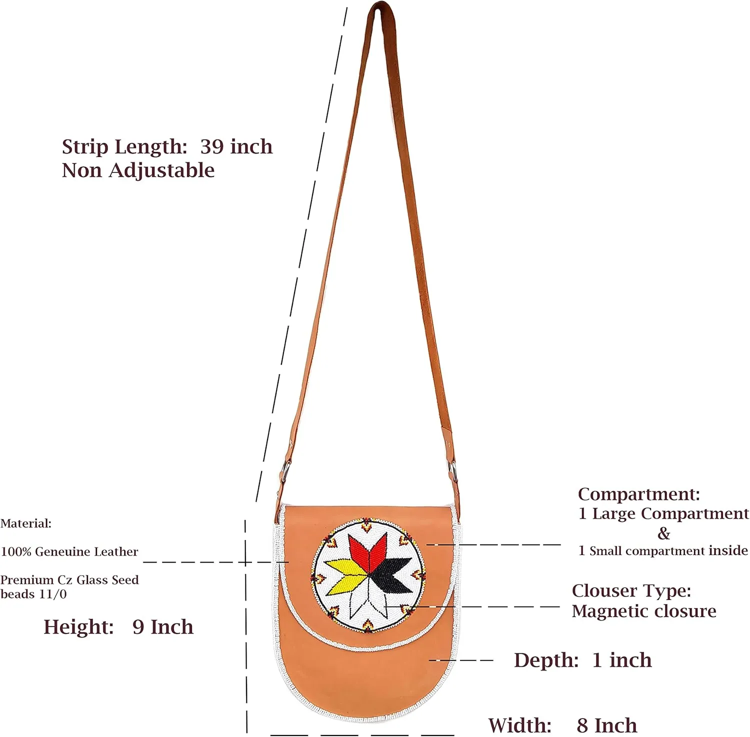 Beaded Genuine leather bags, crossbody bags,Groomsmen Gift