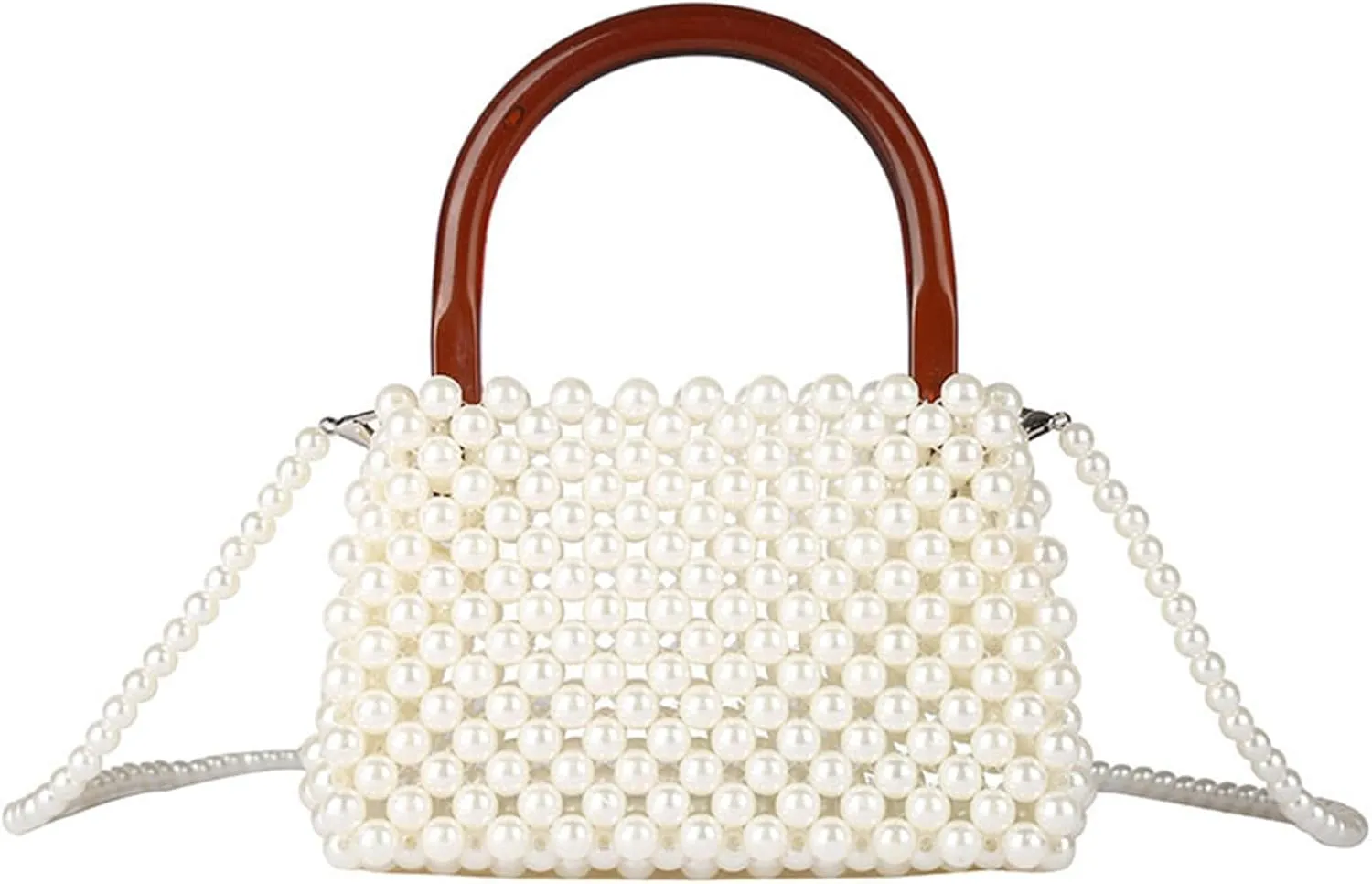 Beaded Purse Y2K Beaded Crossbody Top Handle Pillow Bags for Women Bag Fashionable Purse with Rope Strap Party Daily Bags