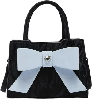 Beatfull Cute Bow Purse Small Top Handle Crossbody Handbags for Women Trendy Leather Square Shoulder Bag Y2K