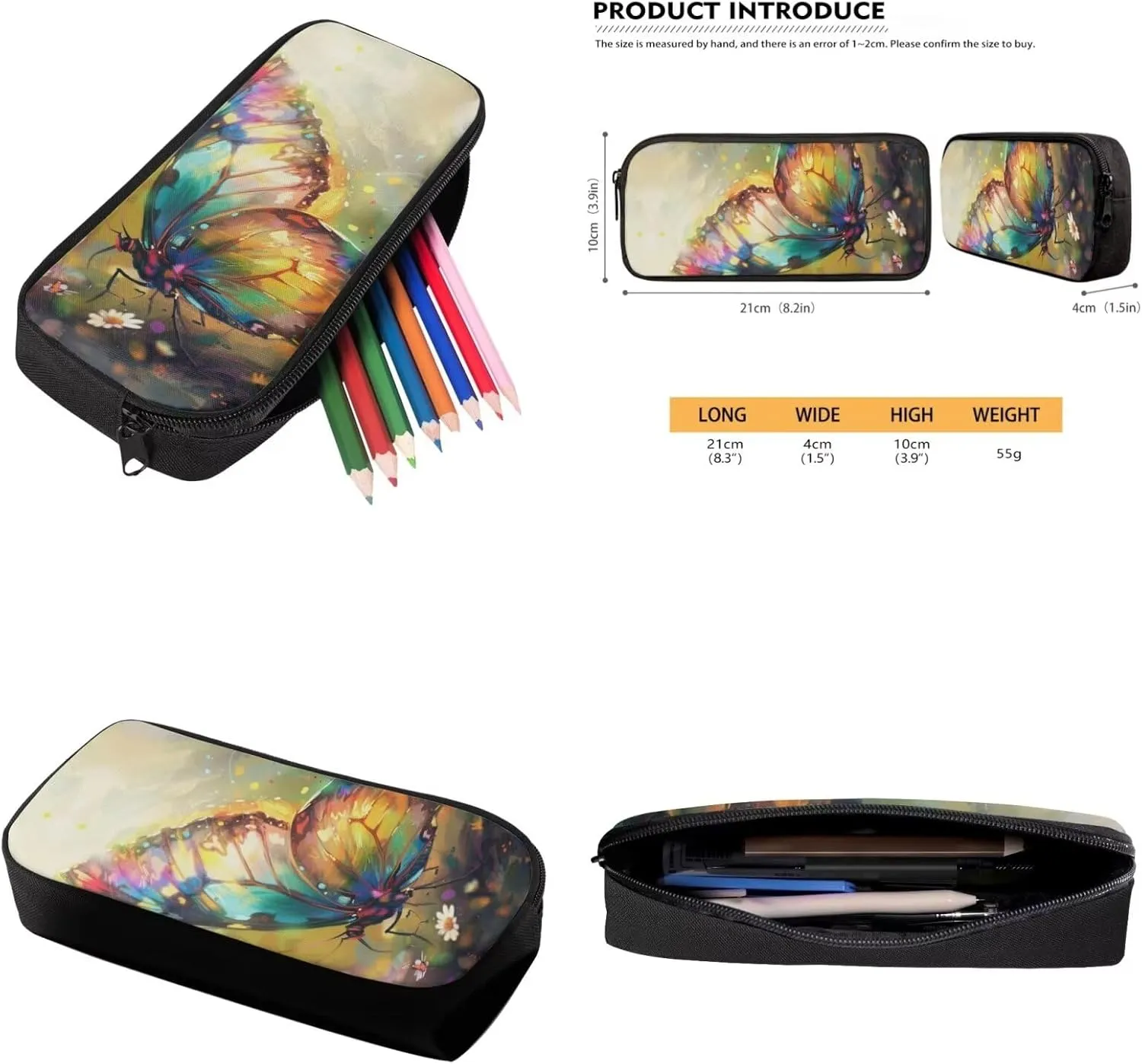 Beautiful Butterfly Backpacks for Girls Custom Stylish Backpack Set for Teens Boys Waterproof Backpacks School Bookbags with Lunch Bag Pencil Pouch Ideal Gifts for Teens 11-13T