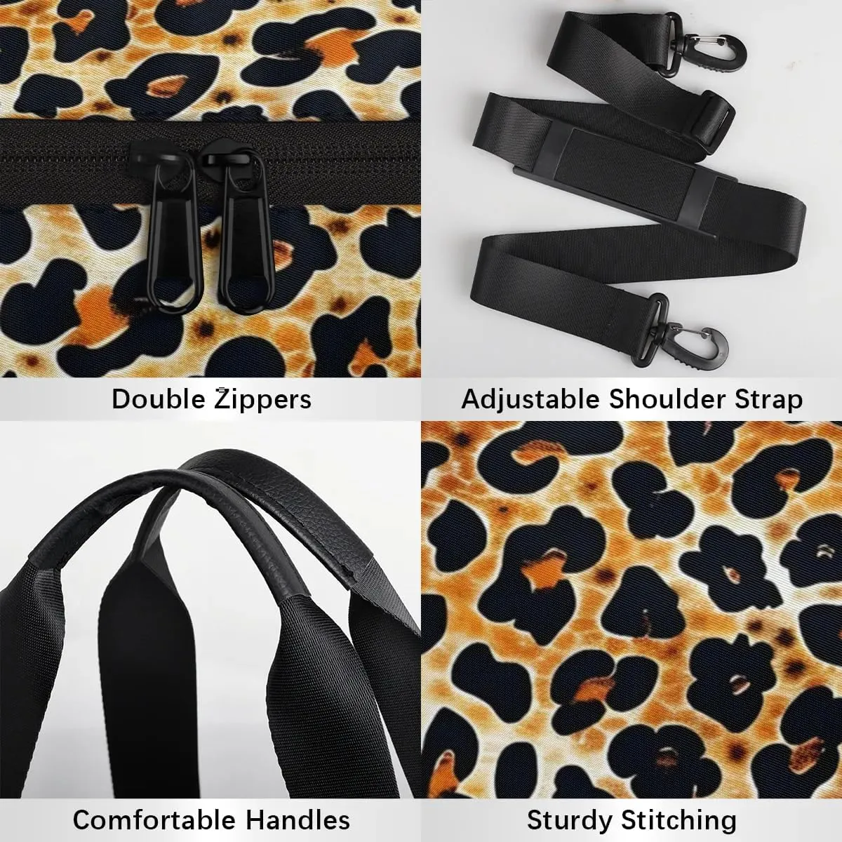 Beautiful Leopard Print Gym Bag for Women Men Lightweight Weekender Travel Bag Stylish Duffle Bag for Gym Travel Overnight Carry On