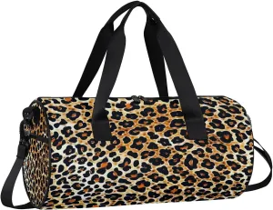 Beautiful Leopard Print Gym Bag for Women Men Lightweight Weekender Travel Bag Stylish Duffle Bag for Gym Travel Overnight Carry On