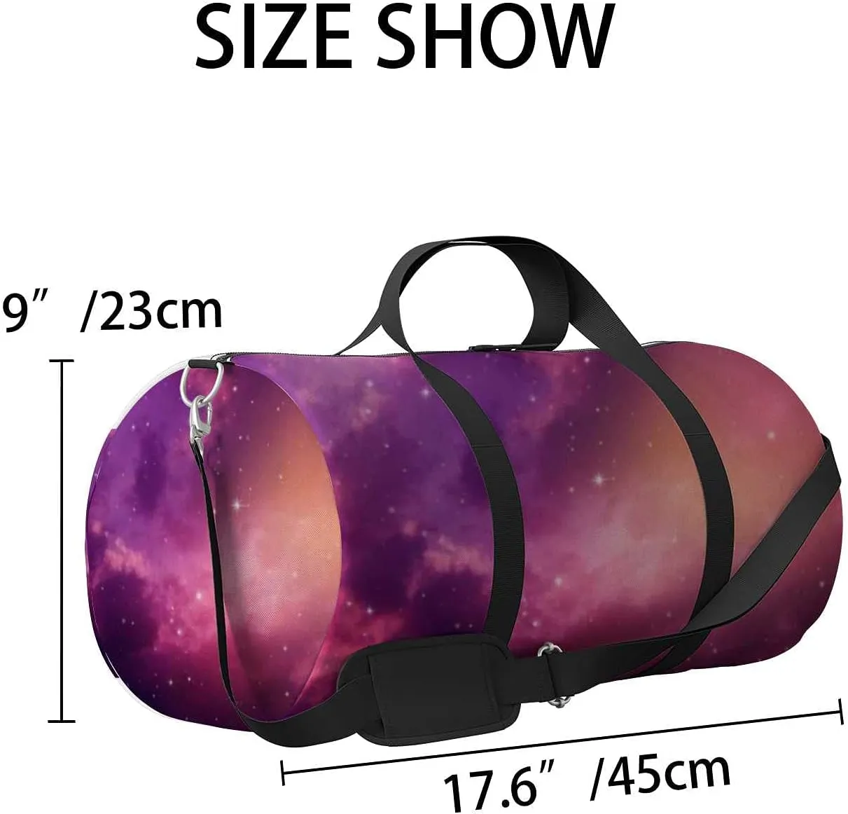 Beautiful Night Sky Cloud Stars Sports Duffel Bag Travel Gym Tote Bags Lightweight Durable Shoulder Strap Waterproof Polyester Outside Mesh Pocket Overnight Trip Duffel Bag for Women Men