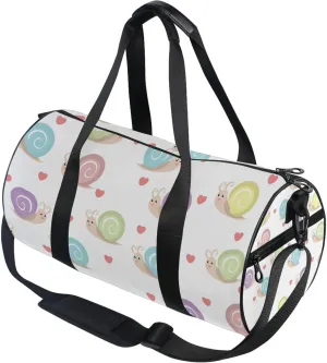 Beautiful Snail Cute Duffle Bag for Women Men Sports Gym Fitness Bag Travel Workout Gymnastics Dance