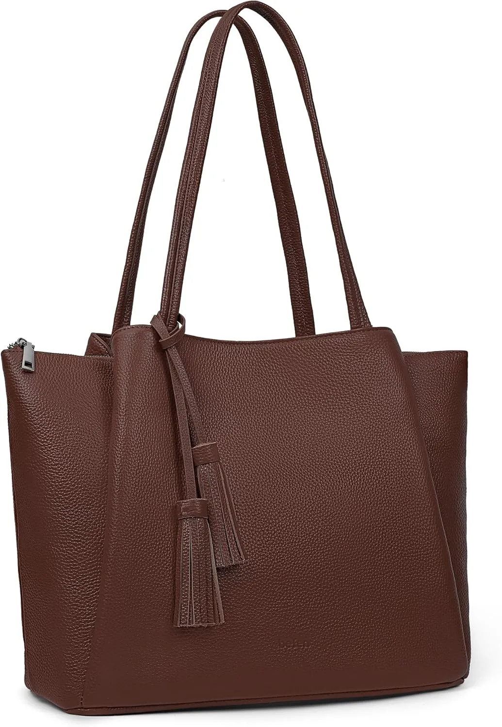 befen Genuine Leather Tote Bag for Women Work, Womens Laptop Tote Bags Shoulder Purses Totes with Compartments Handbags