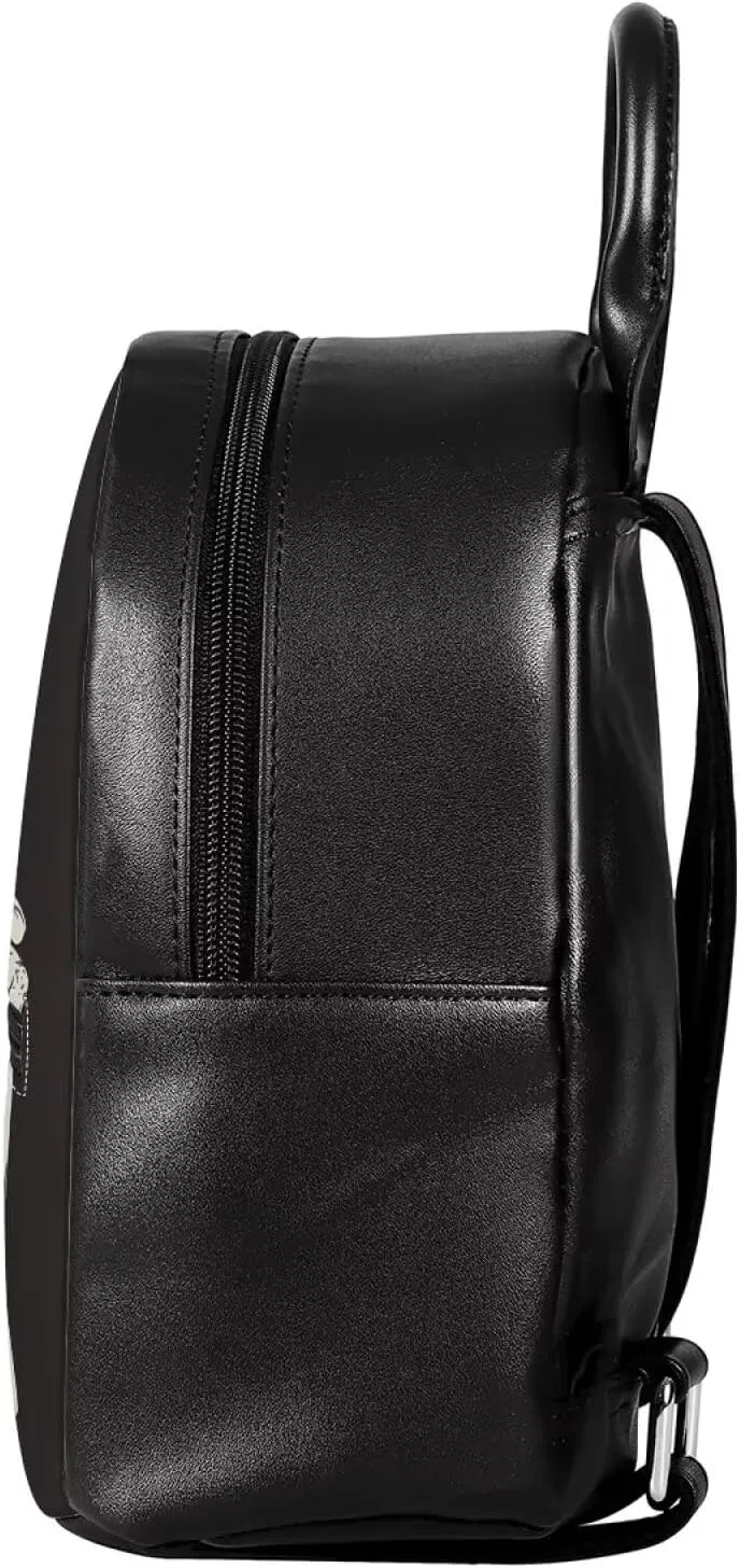 Beginterest Funny Skull Mini Backpack Purse for Women Shoulder Bag Gothic Hippie Skeleton Daypack Small Travel Shopping Bag Handbag Tote Black