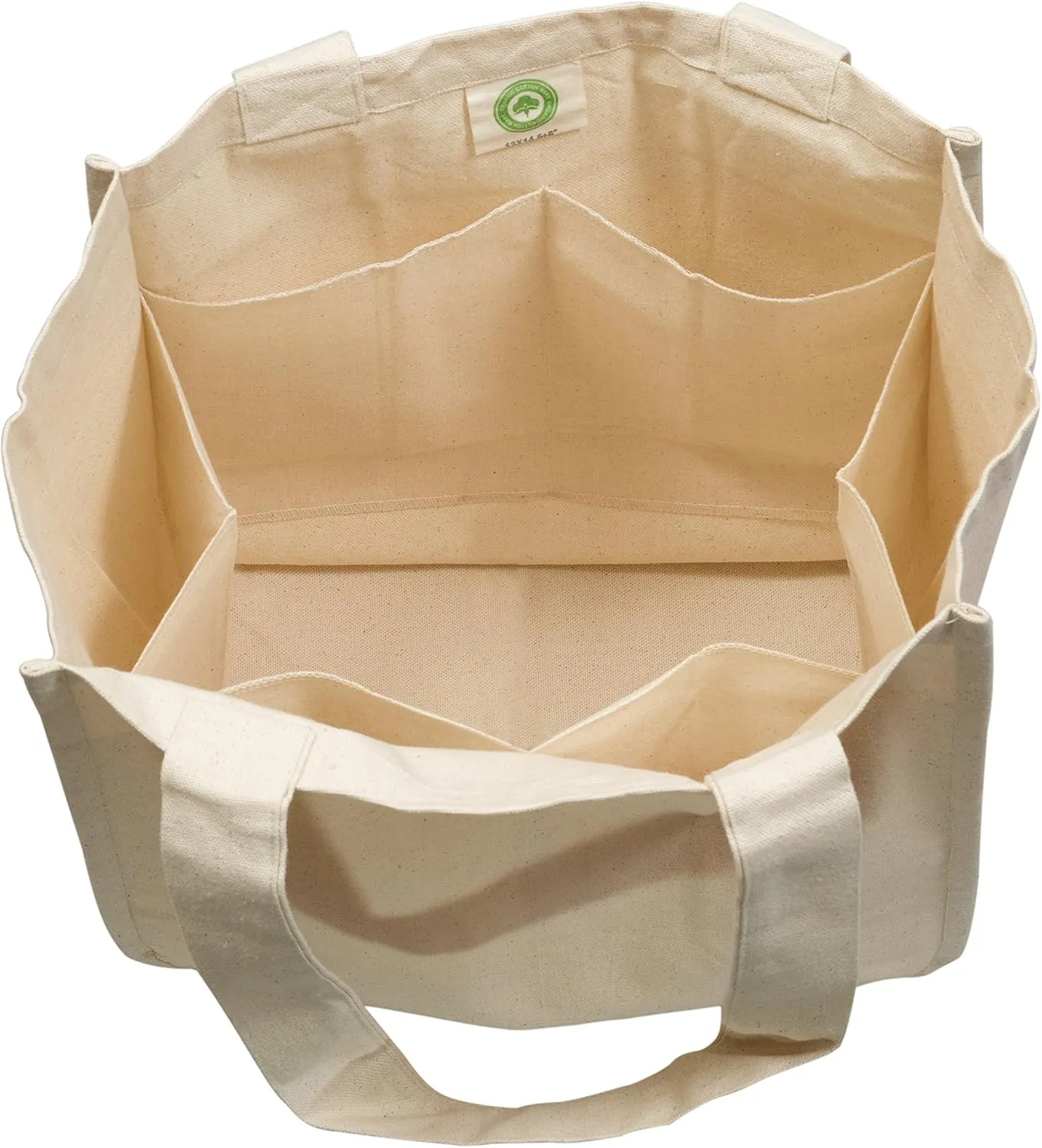 Best Canvas Grocery Shopping Bags with Handles and Bottle Sleeves - Organic Cotton, Washable and Eco-friendly Cloth Grocery Totes - Reusable Shopping Grocery Bags (3 Bags)