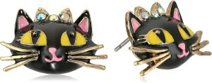 Betsey Johnson Cat Stud Earrings Pink Stud Earrings