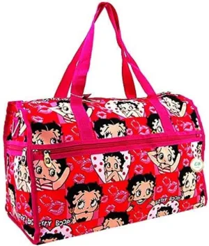 Betty Boop Durable Microfiber Large Duffel Bag (Pink)