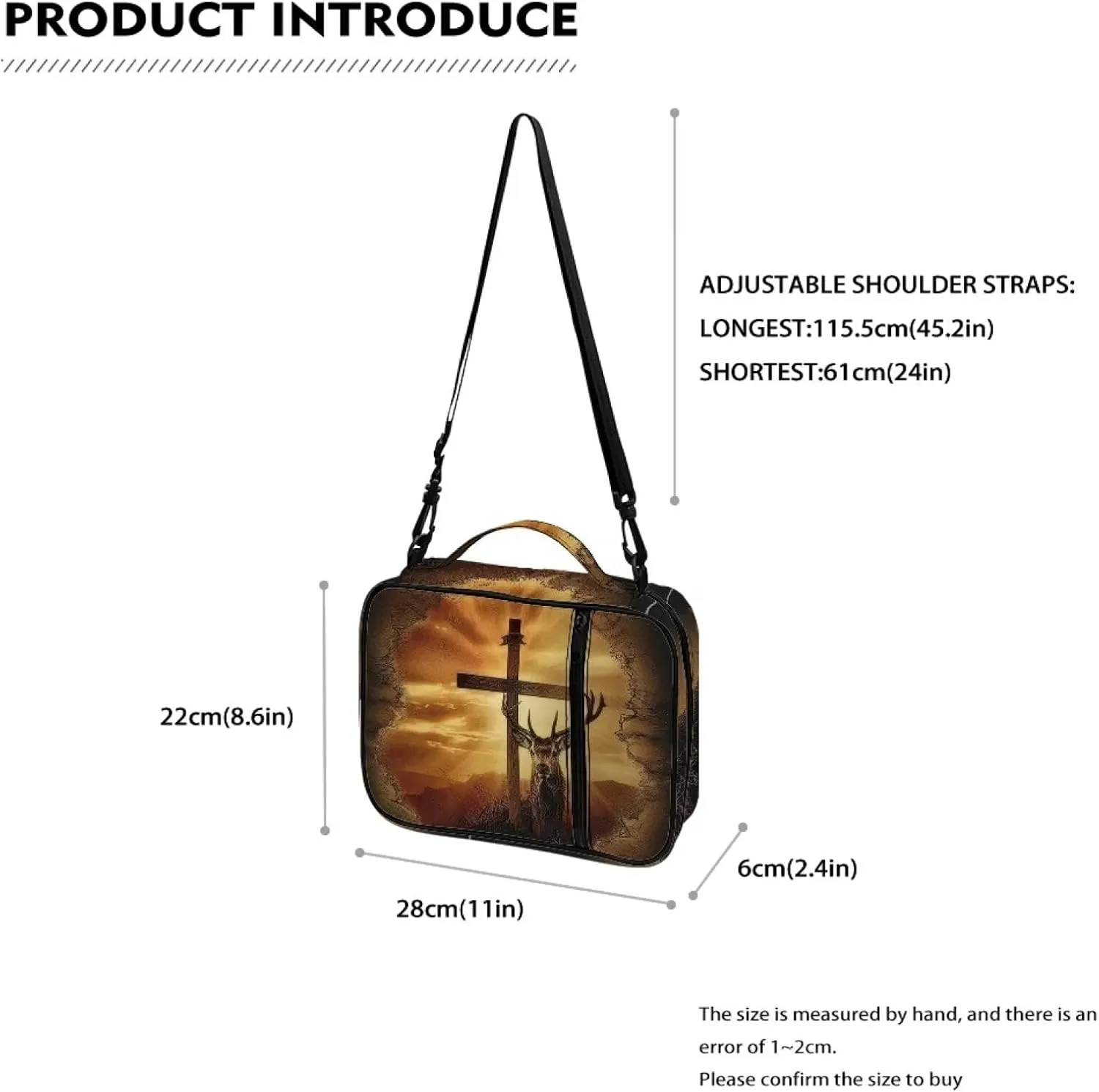 Bible Cover Case for Women Girls Bible Book Carrying Case Scripture Church Bag Bible Protective Bag
