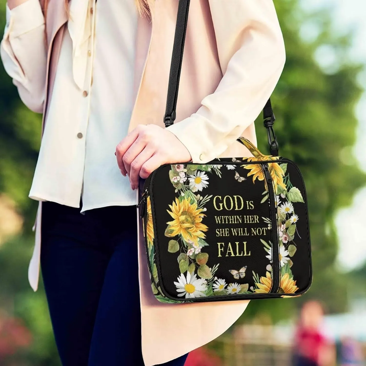 Bible Cover for Women Men, Printing Bible Case,Bible Bag, Study Bible Case