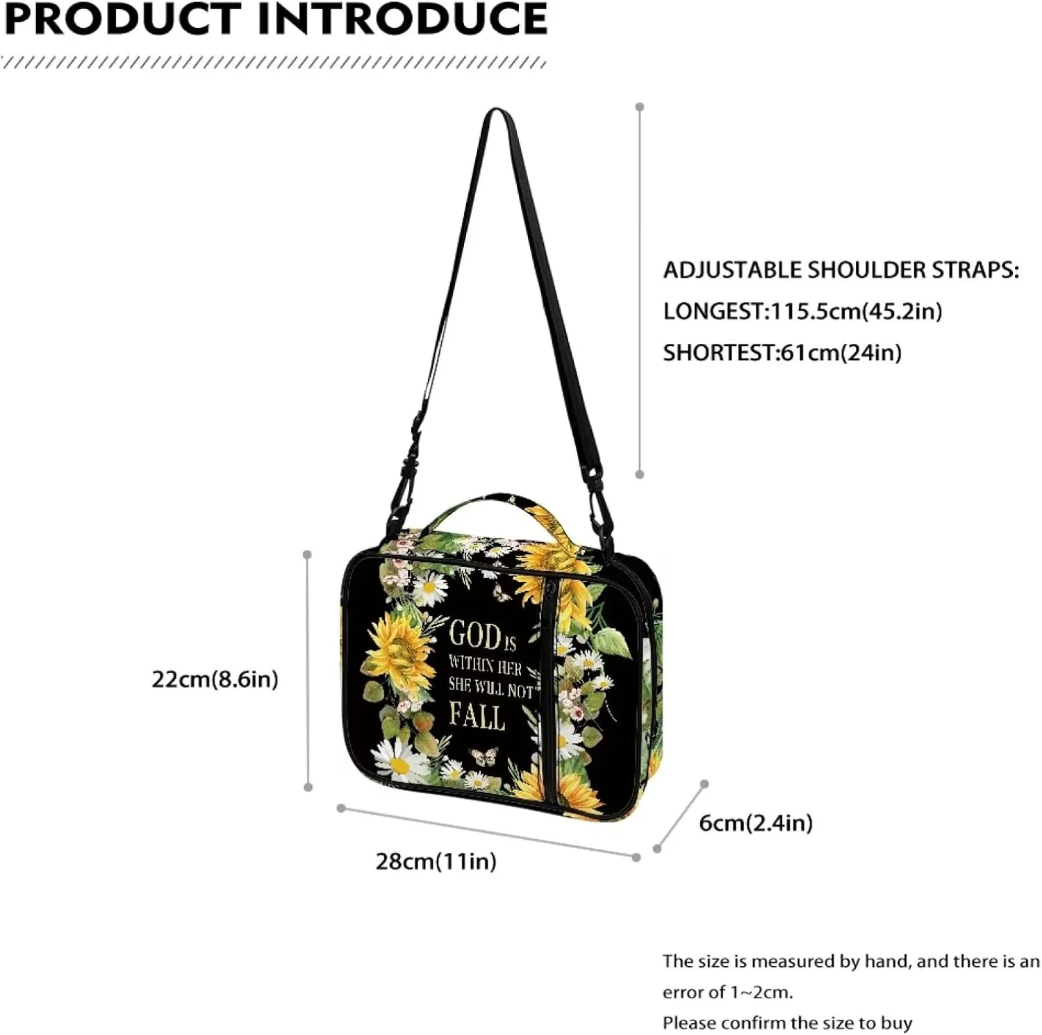 Bible Cover for Women Men, Printing Bible Case,Bible Bag, Study Bible Case