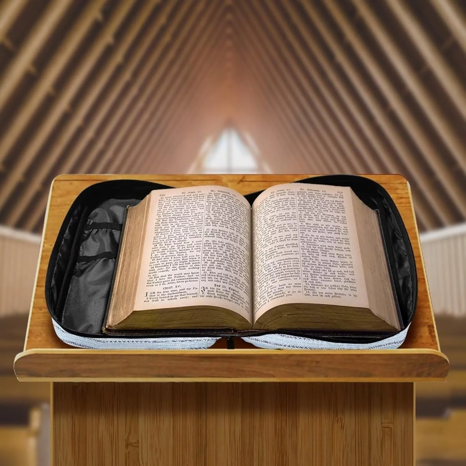Bible Covers for Women Men Carrying Book Case Church Bag Bible Protective with Zippered Pocket