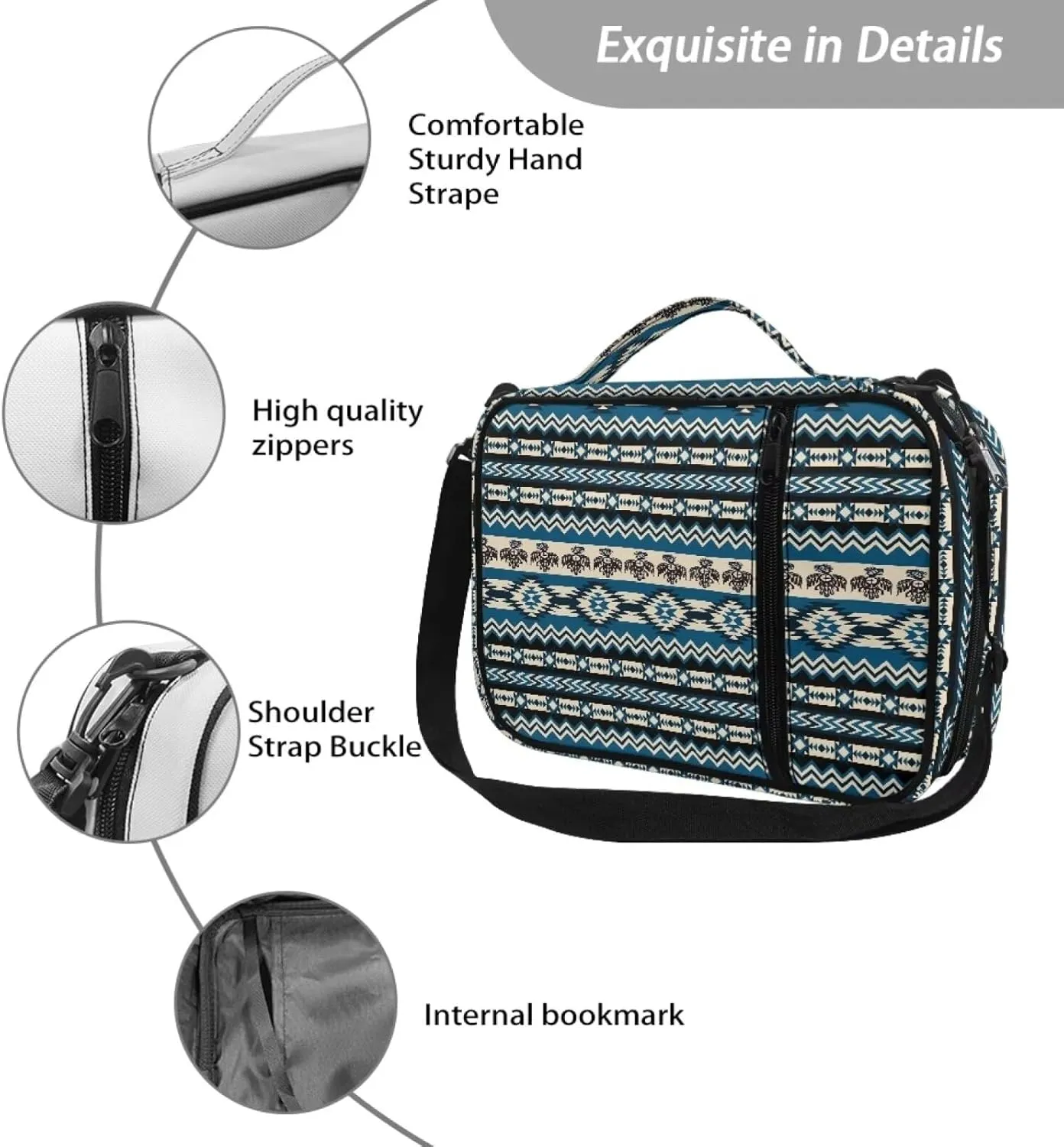 Bible Covers for Women Men Carrying Book Case Church Bag Bible Protective with Zippered Pocket