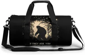 Bigfoot If They Ask You Never Saw Me Gym Bag Unisex Duffle Bags Crossbody Handbags for Workout Weekender Overnight Travel