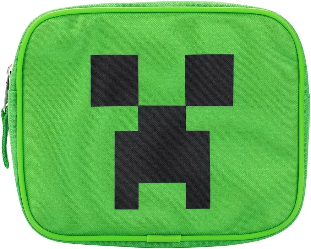 Bioworld Minecraft Creeper Youth 4-Piece Travel Set-14 Carry-on, Duffle Bag, and Luggage Tag Set