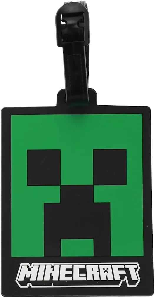 Bioworld Minecraft Creeper Youth 4-Piece Travel Set-14 Carry-on, Duffle Bag, and Luggage Tag Set