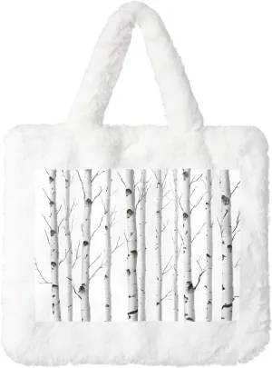 Birch Tree Plush Handbag, Comfortable Touch, Stylish And Compact, Suitable For Daily Travel