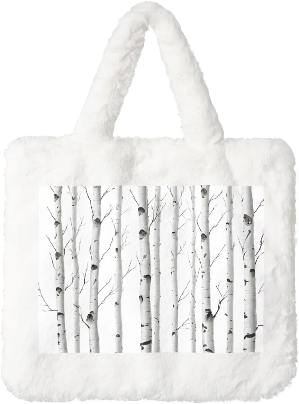 Birch Tree Plush Handbag, Comfortable Touch, Stylish And Compact, Suitable For Daily Travel