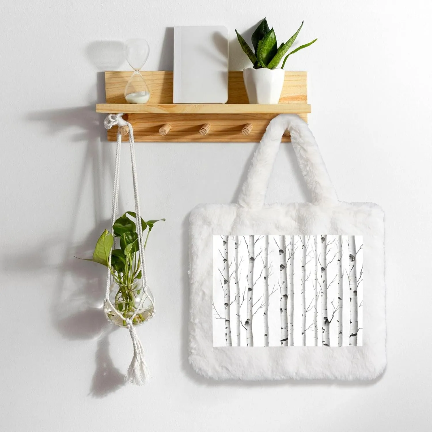 Birch Tree Plush Handbag, Comfortable Touch, Stylish And Compact, Suitable For Daily Travel