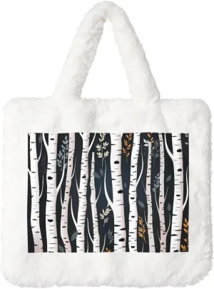 Birch Tree Plush Handbag, Comfortable Touch, Stylish And Compact, Suitable For Daily Travel