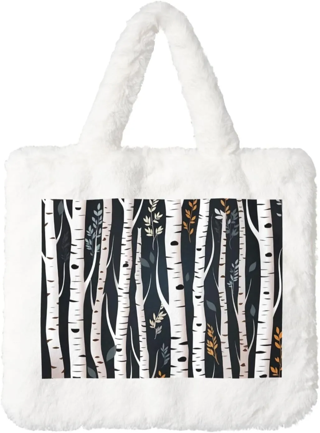 Birch Tree Plush Handbag, Comfortable Touch, Stylish And Compact, Suitable For Daily Travel