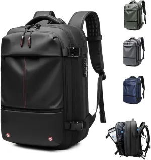 Black Travel Backpack With Vacuum Compression & Pump - Multifunctional Expandable 60L Space - Saving Backpack(Black)