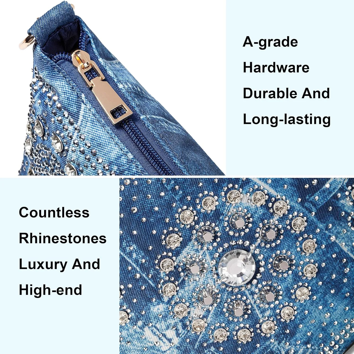 Bling Rhinestone Purse for Women Evening Bag Shoulder Bag Sparkling Crystal Wedding Party Clutches Handbags