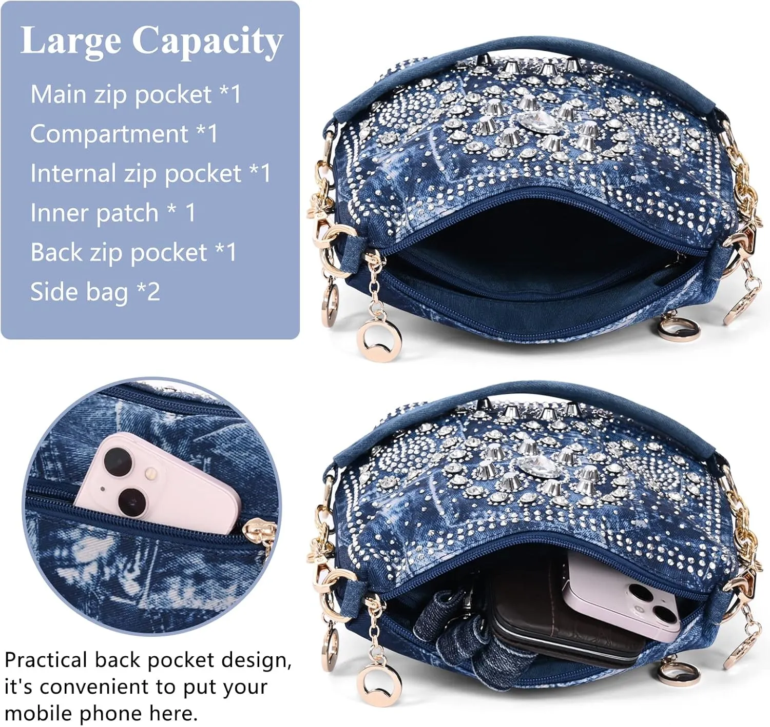 Bling Rhinestone Purse for Women Evening Bag Shoulder Bag Sparkling Crystal Wedding Party Clutches Handbags