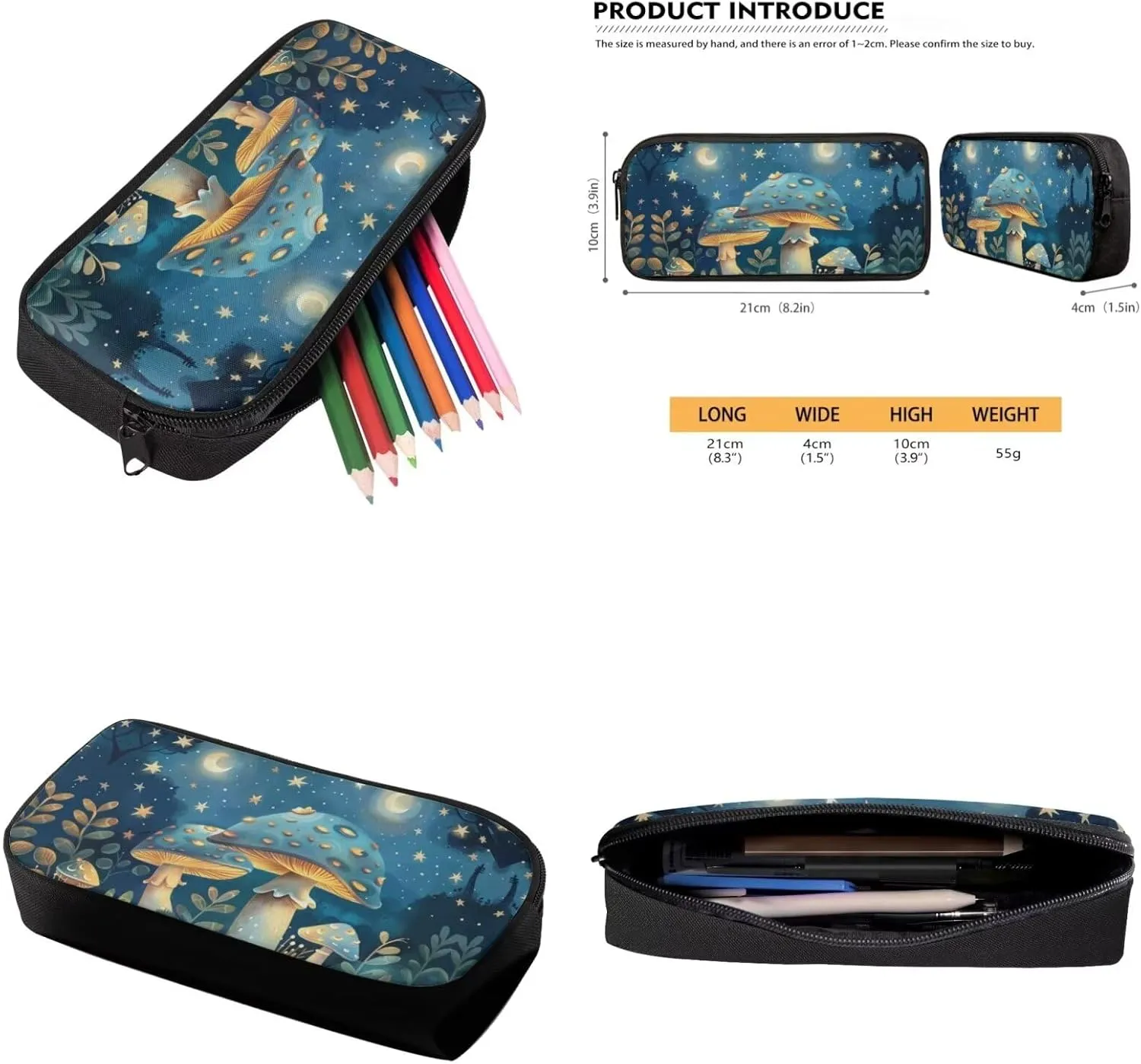 Blue Mushroom Kids' Backpacks & Lunch Boxes Snail Kids Travel Backpack School Backpack for High School Kids Backpacks Boys School Backpack for Teens Pencil Box Cute
