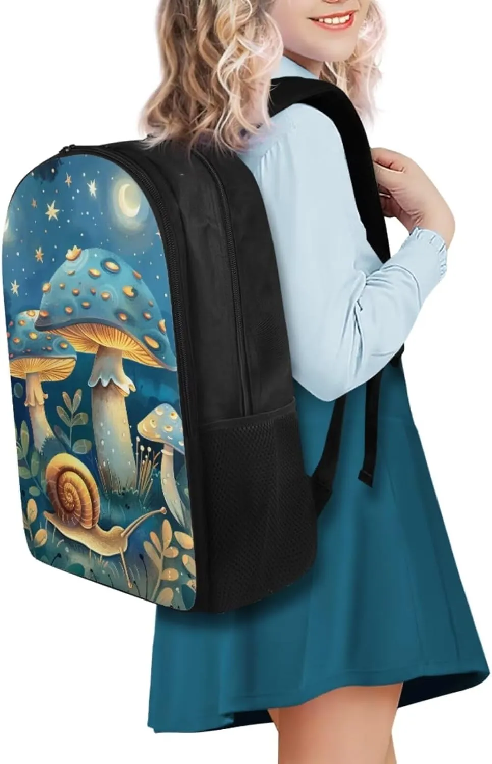 Blue Mushroom Kids' Backpacks & Lunch Boxes Snail Kids Travel Backpack School Backpack for High School Kids Backpacks Boys School Backpack for Teens Pencil Box Cute