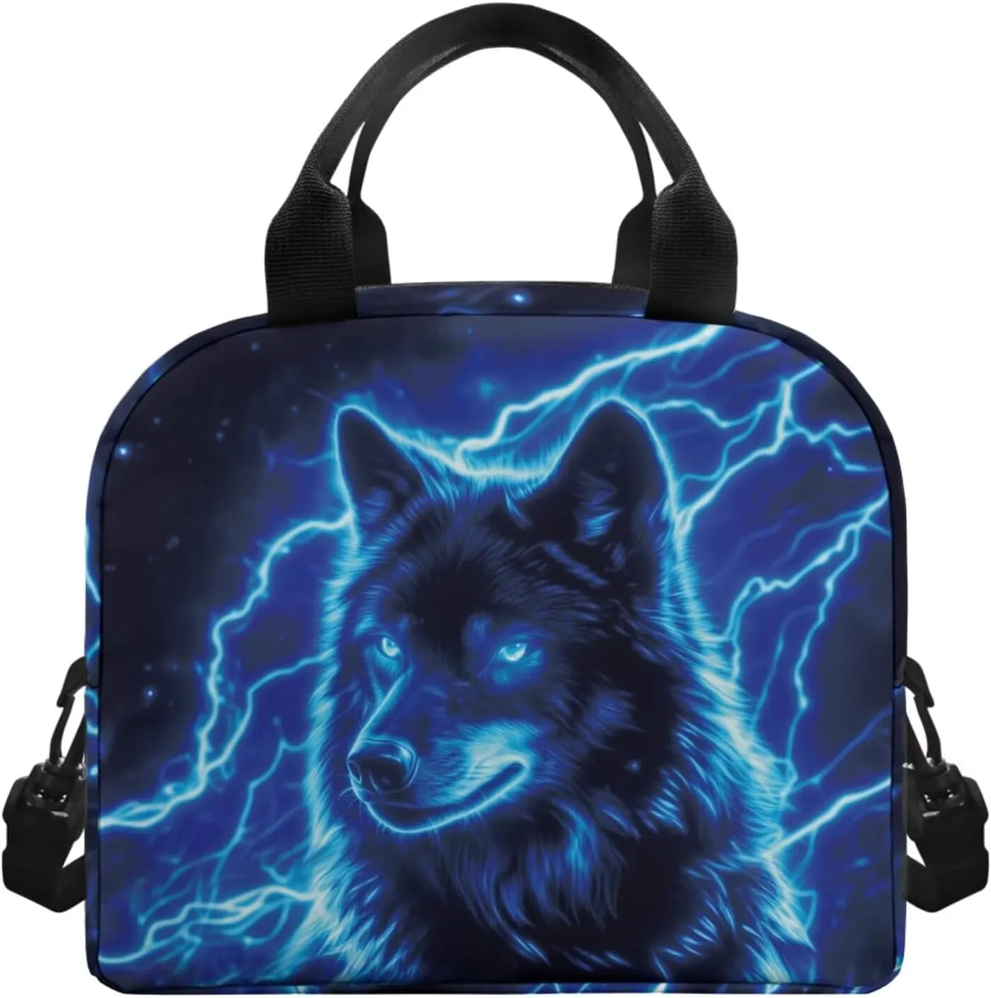 Blue Wolf Cool Backpacks for Boys Backpack and Lunch Box Set Lightweight Elementary School Bags for Boys Kids Bookbags with Side Pocket 4 in 1 Hiking Daypacks Rucksack for School
