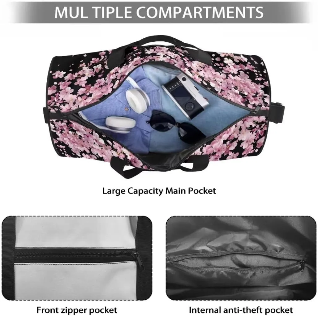 Boatee Axolotl Duffel Bag for Teen Girls Large Duffel Bag for Travel Luggage Bag Cute Gym Bag Portable Overnight Handbag Hospital Bags for Labor and Delivery Handle Purse with Zipper Closure Black