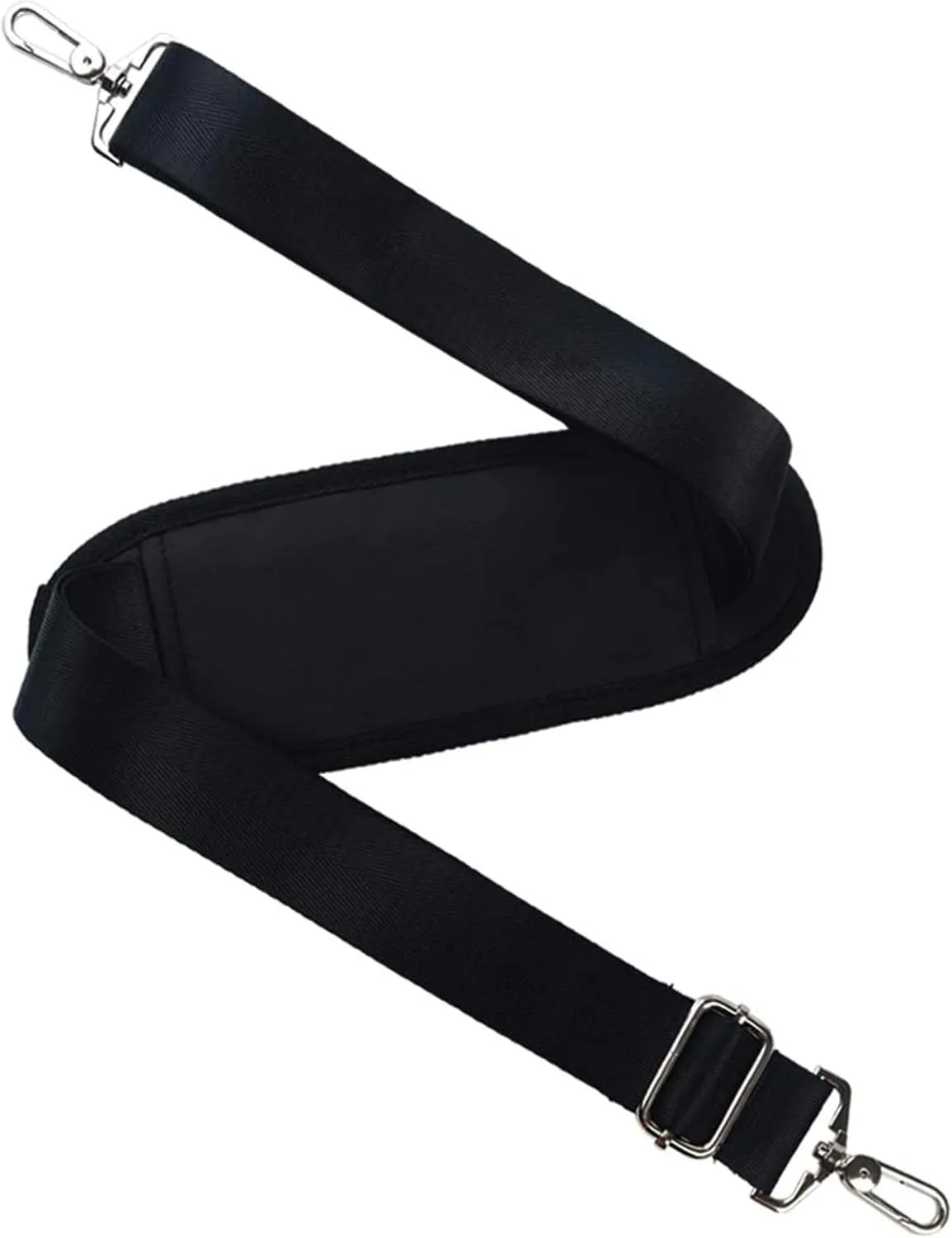 BOMKEE 59" Briefcase Shoulder Strap Universal Replacement Adjustable Bag Straps with Metal Swivel Hooks Bag Strap for Laptop, Camera, Duffle, Sports, Travel, Messenger Bags/Crossbody Bag (Black)